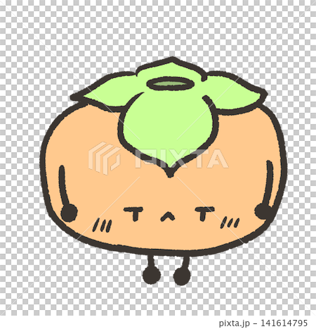 An expressive illustration of a persimmon, complete with arms and legs. An expressive illustration of a persimmon, complete with arms and legs. 141614795