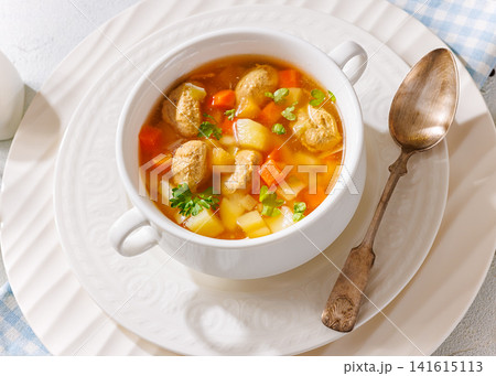 turkey meatball soup with carrots and potato turkey meatball soup with carrots and potato 141615113