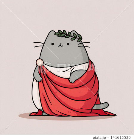 A charming illustration of a cat dressed as a Roman emperor. A charming illustration of a cat dressed as a Roman emperor. 141615520