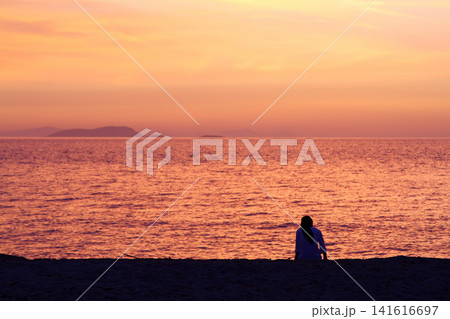 Seaside town of Turgutreis and spectacular sunsets Seaside town of Turgutreis and spectacular sunsets 141616697