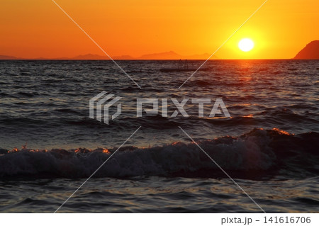 Seaside town of Turgutreis and spectacular sunsets 141616706