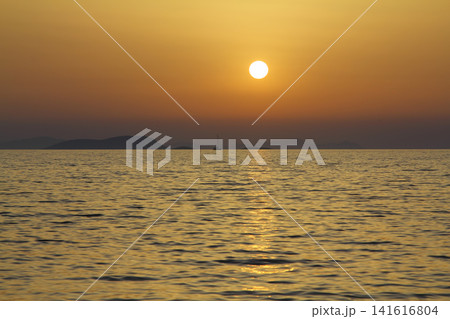 Seaside town of Turgutreis and spectacular sunsets Seaside town of Turgutreis and spectacular sunsets 141616804