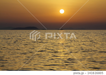 Seaside town of Turgutreis and spectacular sunsets Seaside town of Turgutreis and spectacular sunsets 141616805