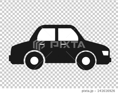 A silhouette (icon) of a passenger car viewed from the side. A silhouette (icon) of a passenger car viewed from the side. 141616926