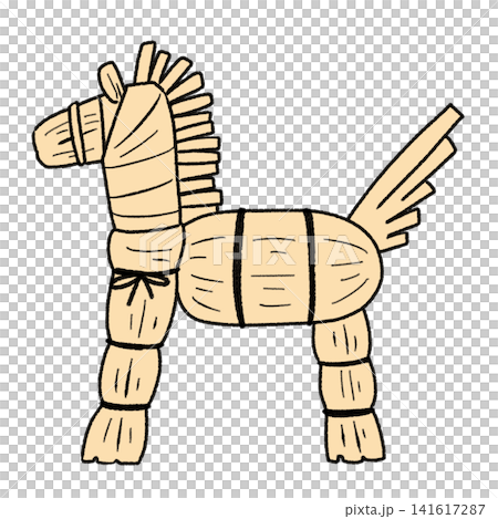 A simple and cute illustration of a straw horse. A simple and cute illustration of a straw horse. 141617287