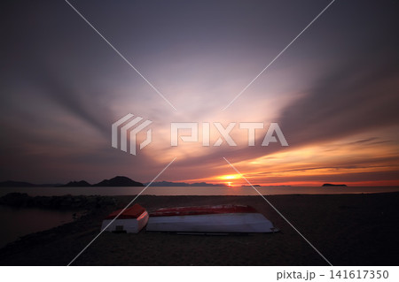 Seaside town of Turgutreis and spectacular sunsets 141617350