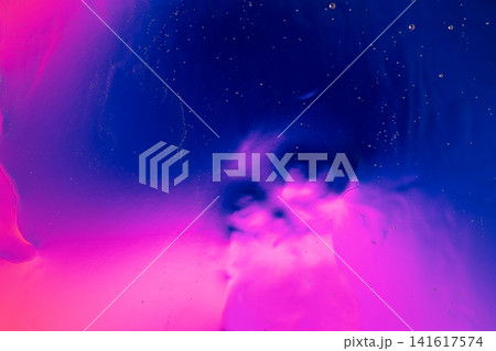 Abstract blue and magenta liquid forms a vibrant, cosmic background with small bubbles Abstract blue and magenta liquid forms a vibrant, cosmic background with small bubbles 141617574