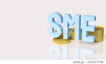 SME Business Growth Concept with Stacked Golden Coins 3d render. SME Business Growth Concept with Stacked Golden Coins 3d render. 141617740
