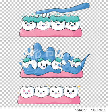 tooth with dental floss tooth with dental floss 141617836