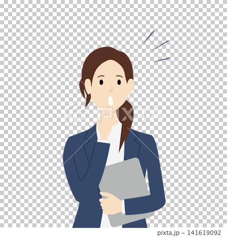 一位表情困惑的商人的插圖 141619092