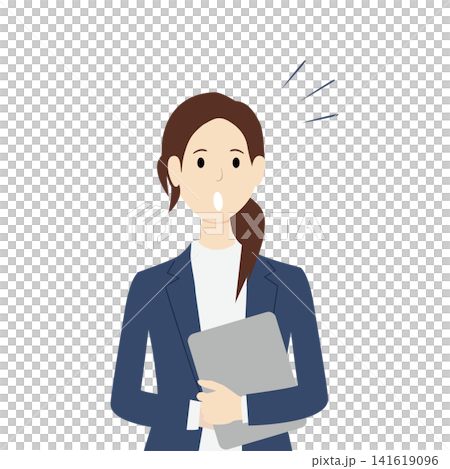 困惑した表情をするビジネスパーソンのイラスト素材 困惑した表情をするビジネスパーソンのイラスト素材 141619096