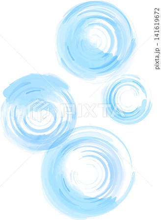 水彩で描いた水色の円 水紋 水彩で描いた水色の円 水紋 141619672