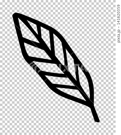 手描き風の茶葉と芽の線画イラスト 手描き風の茶葉と芽の線画イラスト 141620359