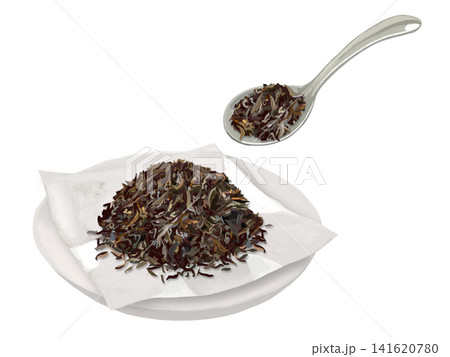 紅茶の茶葉(皿、スプーン付き) 紅茶の茶葉(皿、スプーン付き) 141620780
