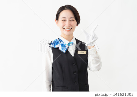 制服を着たアテンダントの女性 旅行イメージ 制服を着たアテンダントの女性 旅行イメージ 141621303