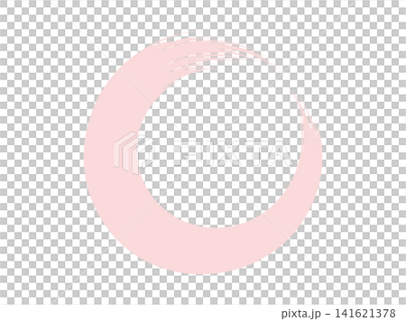 筆文字　丸い円　ピンク色　桜色サクラ 141621378
