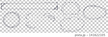 細い水彩ペンで描いたフレームセット 細い水彩ペンで描いたフレームセット 141622105