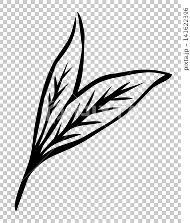 Sketch-style, natural hand-drawn line art of tea leaves Sketch-style, natural hand-drawn line art of tea leaves 141622396