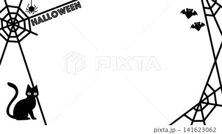 ハロウィーン用の16:9サイズの蜘蛛の巣背景 ハロウィーン用の16:9サイズの蜘蛛の巣背景 141623062
