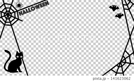 ハロウィーン用の16:9サイズの蜘蛛の巣背景 ハロウィーン用の16:9サイズの蜘蛛の巣背景 141623062