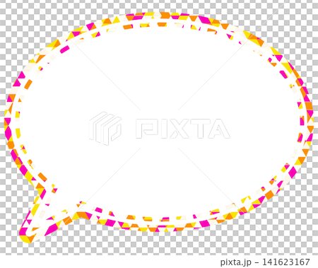 彩色玻璃風格對白泡泡，三角形圖案，圓形 141623167