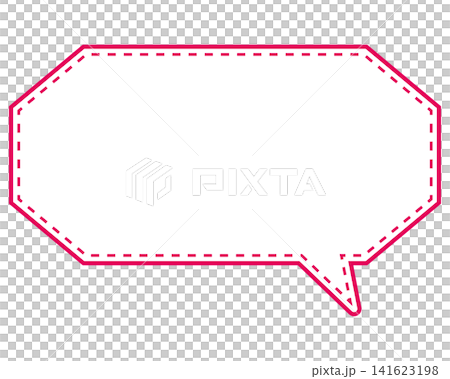 Simple colored line speech bubble, elongated octagon Simple colored line speech bubble, elongated octagon 141623198