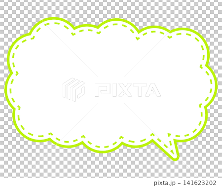 Simple colored line speech bubble, elongated cloud shape Simple colored line speech bubble, elongated cloud shape 141623202
