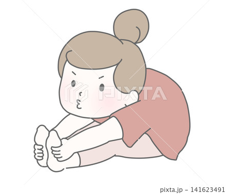前屈ストレッチする女性 141623491
