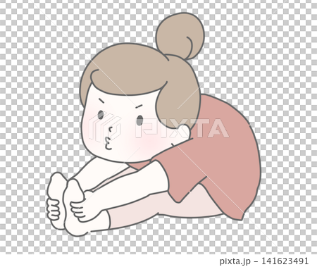 前屈ストレッチする女性 141623491