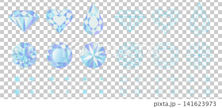 A set of brilliant-cut diamond illustrations, vector graphics, and illustrations. A set of brilliant-cut diamond illustrations, vector graphics, and illustrations. 141623973