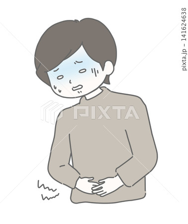 急な腹痛に苦しむ男性 急な腹痛に苦しむ男性 141624638