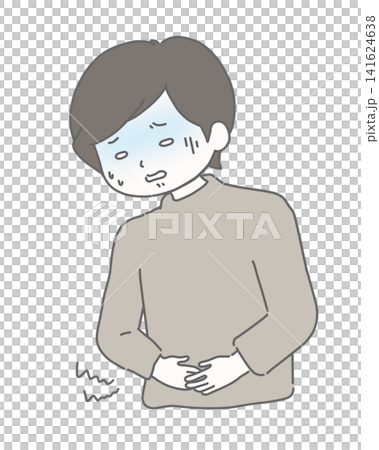 急な腹痛に苦しむ男性 急な腹痛に苦しむ男性 141624638