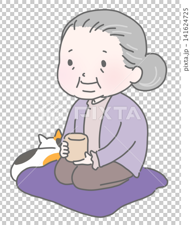 Grandma and her cat's daily life Grandma and her cat's daily life 141624725