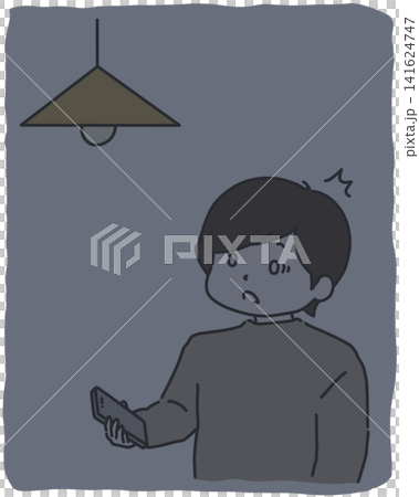 Man surprised by sudden power outage Man surprised by sudden power outage 141624747
