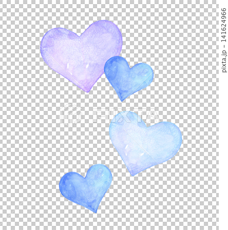 A blue heart illustration painted in watercolor. A blue heart illustration painted in watercolor. 141624966