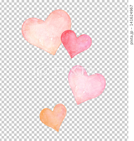 水彩で描いたピンク色のハートイラスト 水彩で描いたピンク色のハートイラスト 141624967
