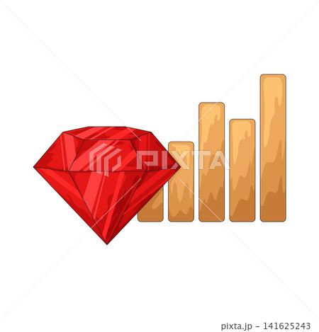Illustration of Gem with graph Illustration of Gem with graph 141625243