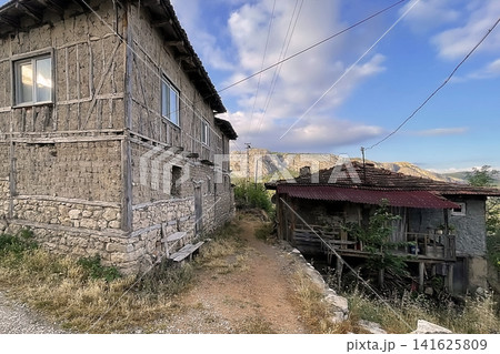 Century old village house in Harmankoy, Bilecik, nestled in green nature with rustic textures and timeless rural charm. Century old village house in Harmankoy, Bilecik, nestled in green nature with rustic textures and timeless rural charm. 141625809