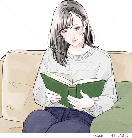 本を読んでいる女性 本を読んでいる女性 141625897
