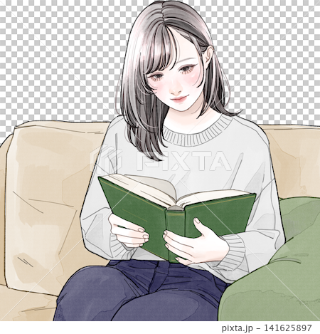 本を読んでいる女性 本を読んでいる女性 141625897
