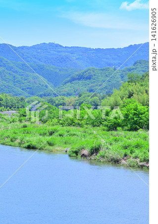 初夏の荒川 栗谷瀬橋付近からの眺め 初夏の荒川 栗谷瀬橋付近からの眺め 141626905