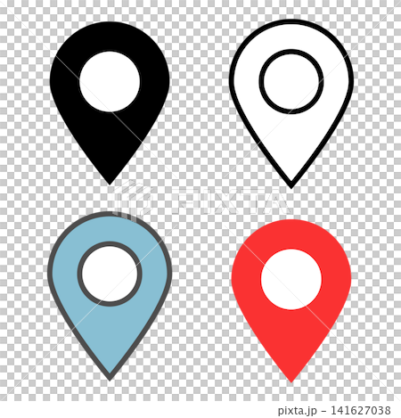 Map pin icon set, location information, map, guidance, destination, variations, vector illustration. Map pin icon set, location information, map, guidance, destination, variations, vector illustration. 141627038
