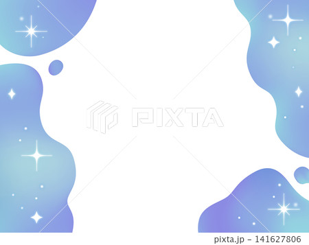 夜空のグラデーション流体シェイプとキラキラのフレーム 夜空のグラデーション流体シェイプとキラキラのフレーム 141627806