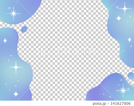 夜空のグラデーション流体シェイプとキラキラのフレーム 夜空のグラデーション流体シェイプとキラキラのフレーム 141627806