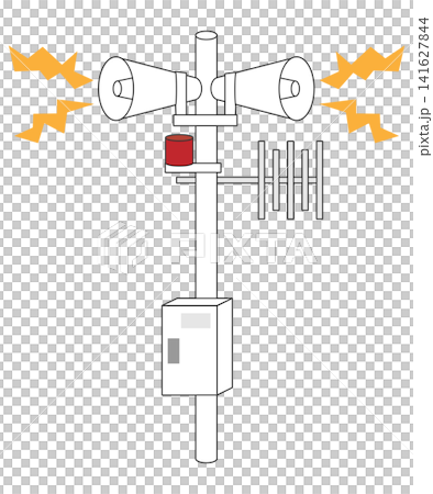 防災無線電塔的簡筆畫插圖。 防災無線電塔的簡筆畫插圖。 141627844