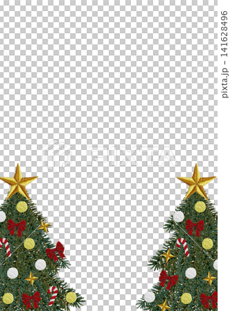 【クリスマスツリーの縦フレーム】手刺繍イラスト素材 【クリスマスツリーの縦フレーム】手刺繍イラスト素材 141628496