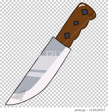 Illustration of a Chef's Knife with Brown Handle Illustration of a Chef's Knife with Brown Handle 141628937