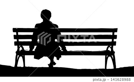 Vector draving of a lone girl 141628988