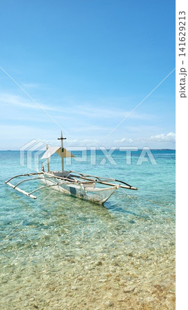 Bangka boat on the shore of Malapascua Island, Philippines. Bangka boat on the shore of Malapascua Island, Philippines. 141629213