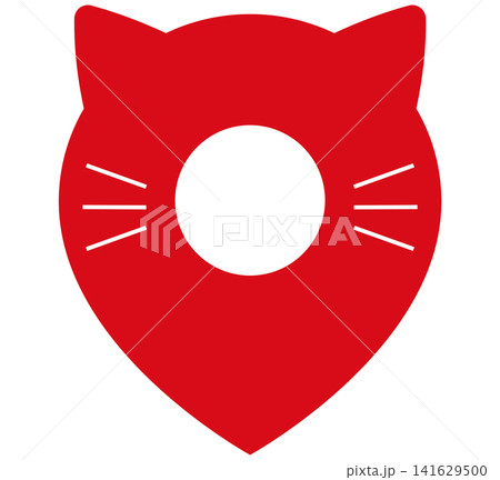 ネコミミのかわいいマップピンのイラスト ネコミミのかわいいマップピンのイラスト 141629500